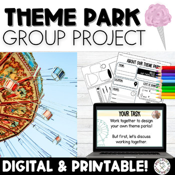 Preview of Design Your Own Theme Park Collaborative Social Skills Project