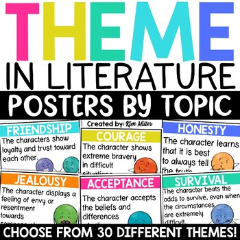 Theme Posters - 30 Most Common Theme Topics Found in Children's Literature