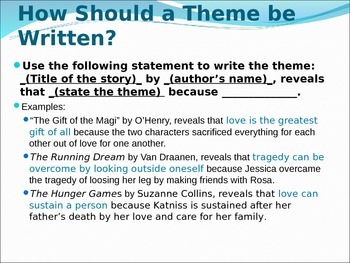 how to write a theme statement example
