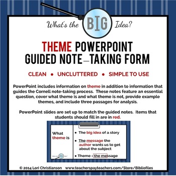 Preview of Theme PowerPoint and Guided Notes