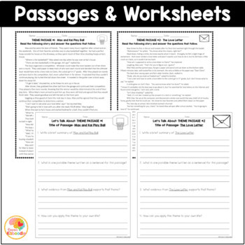 Theme Passages Theme Reading Passages Worksheets For 3rd