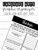 Theme Reading Strategy Guiding Worksheet and Graphic Organizer