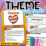 Theme Task Cards 2nd 3rd Grade RL.2.2 RL.3.2 Reading Activ