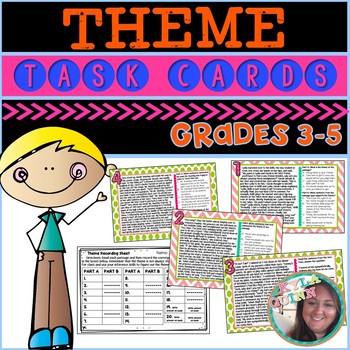 Preview of Theme Task Cards Teaching Theme 4th Grade Theme Task Cards Reading