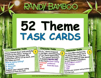Preview of Theme Task Cards and Test