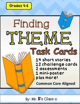 Preview of Finding Theme Task Cards - Short Stories & Extension Activities