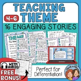 Theme Task Cards and Google Slides - Reading Differentiation - with Audio files