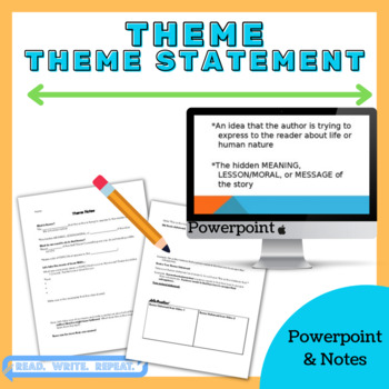 Preview of Theme/Theme Statement Powerpoint & Notes BUNDLE