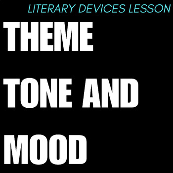 Preview of Theme Tone and Mood Halloween High School ELA Literary Devices Lesson