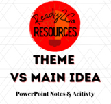 Theme VS Main Idea - PPT and Worksheet