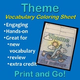Theme Vocabulary Coloring Page