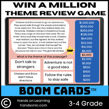 Preview of Theme Win a Million Review Game Boom Cards
