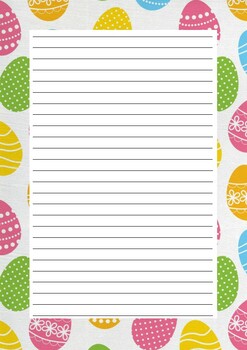 Theme Writing Paper: Easter yellow pink green eggs by The Green Fairy