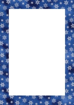 Theme Writing Paper UNLINED: Christmas snow flakes on blue by The Green ...