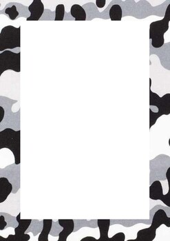 Theme Writing Paper UNLINED: black grey camo by The Green Fairy