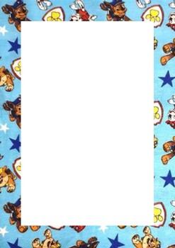 Theme Writing Paper UNLINED: paw patrol on light blue 2 by The Green Fairy