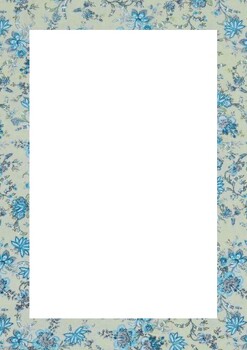 Theme Writing Paper UNLINED: vintage light blue flowers by The Green Fairy