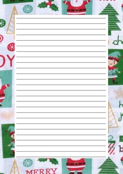 Theme Writing Paper: christmas santa elves green white by The Green Fairy