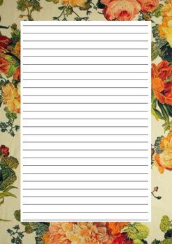 Theme Writing Paper: flowers vintage tea rose by The Green Fairy