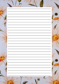 Theme Writing Paper: flowers white daisies on white by The Green Fairy