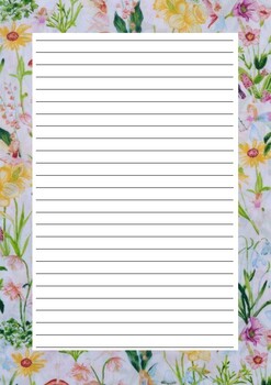 Theme Writing Paper: flowers wildflowers on white 3 by The Green Fairy