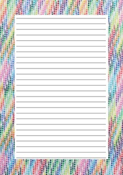 Theme Writing Paper: rainbow diagonal dots by The Green Fairy | TPT