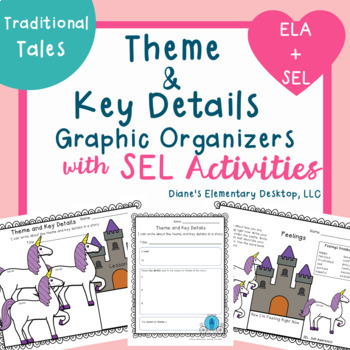 Preview of Traditional Tales | Theme and Details Graphic Organizers With SEL Activities