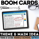 Theme and Main Idea Task Cards - Digital Boom Cards for Di