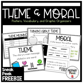 Preview of Theme and Moral FREEBIE - Poster and Graphic Organizer