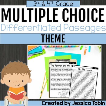 Preview of Theme and Summarizing Multiple Choice Passages - 3rd 4th Grade - RL.3.2 RL.4.2