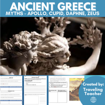Preview of Theme in Greek Myths: Ancient Greece: Apollo, Cupid, Daphne, Zeus: Reading