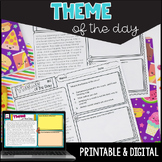 Theme of the Day - Finding Theme Worksheets w/ Google Slid