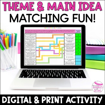 Preview of Theme vs Main Idea Digital & Print Matching
