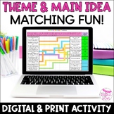 Theme vs Main Idea Digital & Print Matching