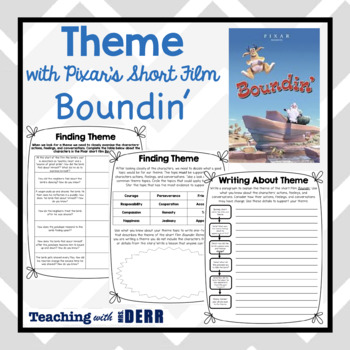 Preview of Identifying and Writing about Theme with Pixar Short Film - Boundin'