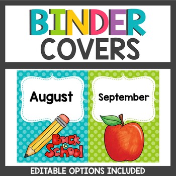Preview of Binder Covers Polka dot Themed