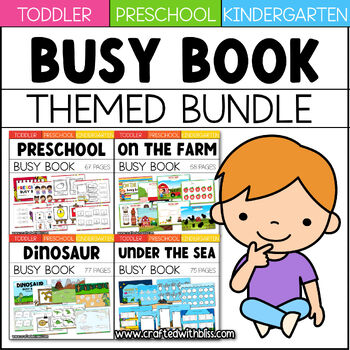 Preview of Themed Busy Book Binder Quiet Adapted Book Learning Folder Center Morning Work