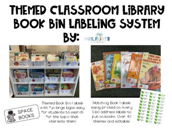 Preview of Themed Classroom Library Book Bin and Book Labels 40 Different Themes
