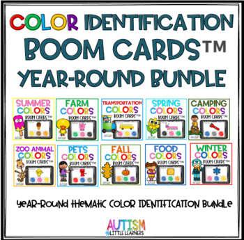 Preview of Themed Color Identification Boom Cards™ Bundle