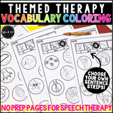 Speech Therapy Sentence Expansion Worksheets: Themed Vocab
