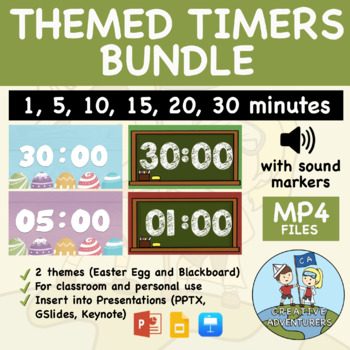 Preview of Themed Countdown Timer Bundle - 1, 5, 10, 15, 20, 30 Minute Timers