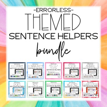 Preview of Themed Errorless Sentence Helpers Writing Sentences Bundle
