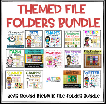 Preview of Matching Activities - Themed File Folders Bundle