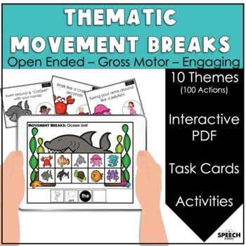 Preview of Themed Gross Motor Movement Activities for Speech Therapy