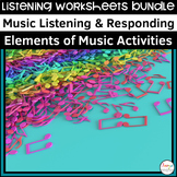 Themed Music Listening Worksheets Bundle