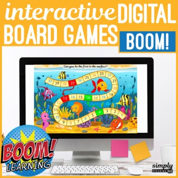 Preview of Themed No Print Boom Card Board Games for Speech Teletherapy (MAC IPAD & PC)