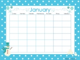 Themed Printable Blank Classroom Bulletin Board Calendars.