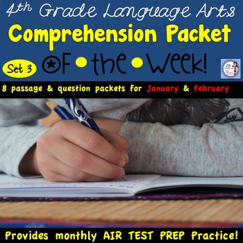 Preview of 4th Grade Comprehension Packets of the Week (AIR test aligned set 3)