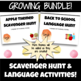 Themed Speech Scavenger Hunts/Language Activities- GROWING Bundle