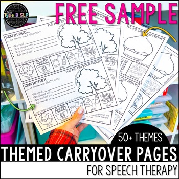 Preview of Themed Take Home Sheets for Speech Therapy Carryover: FREE SAMPLE